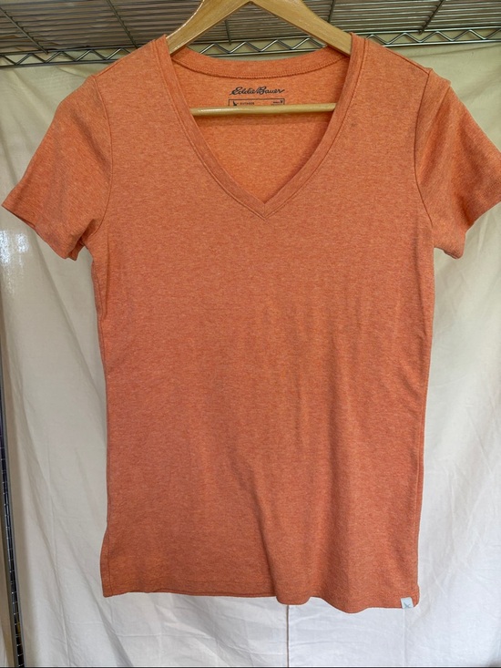 Eddie Bauer Tops - Eddie Bauer Women's Heathered Orange V-Neck Tee